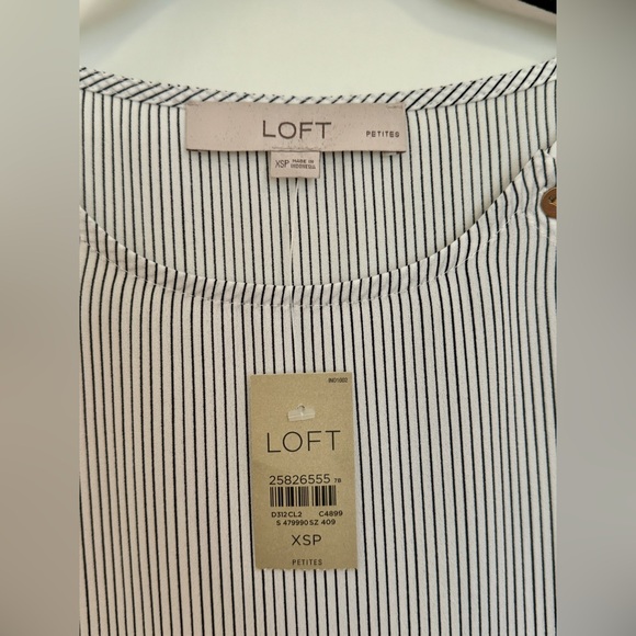 LOFT Striped Top with Gold Button Details - Picture 3 of 3